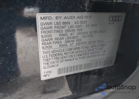 2018 Audi Q7 3.0T Premium из США, поврежденный, VIN WA1LAAF70JD011721